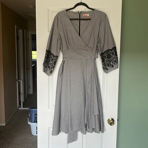 Calvin Klein midi pin striped dress